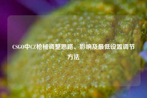 CSGO中CZ枪械调整思路、影响及最低设置调节方法