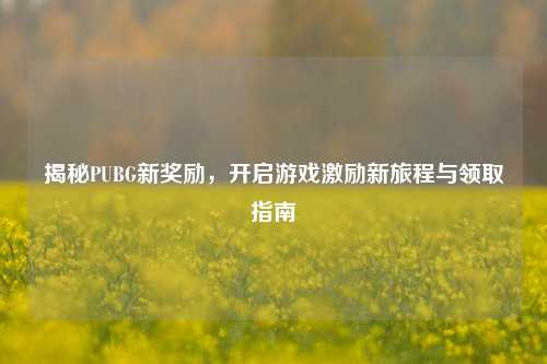 揭秘PUBG新奖励,开启游戏激励新旅程与领取指南