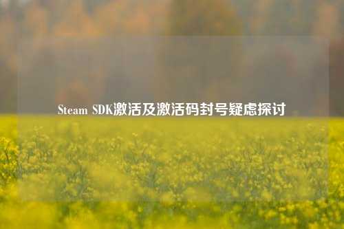 Steam SDK激活及激活码封号疑虑探讨