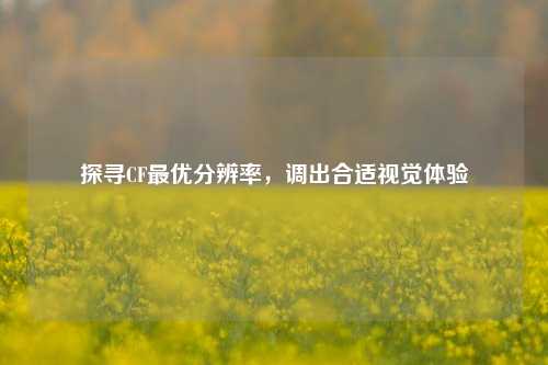 探寻CF最优分辨率，调出合适视觉体验