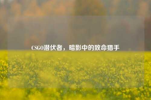 CSGO潜伏者，暗影中的致命猎手