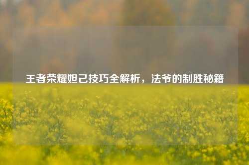 王者荣耀妲己技巧全解析，法爷的制胜秘籍